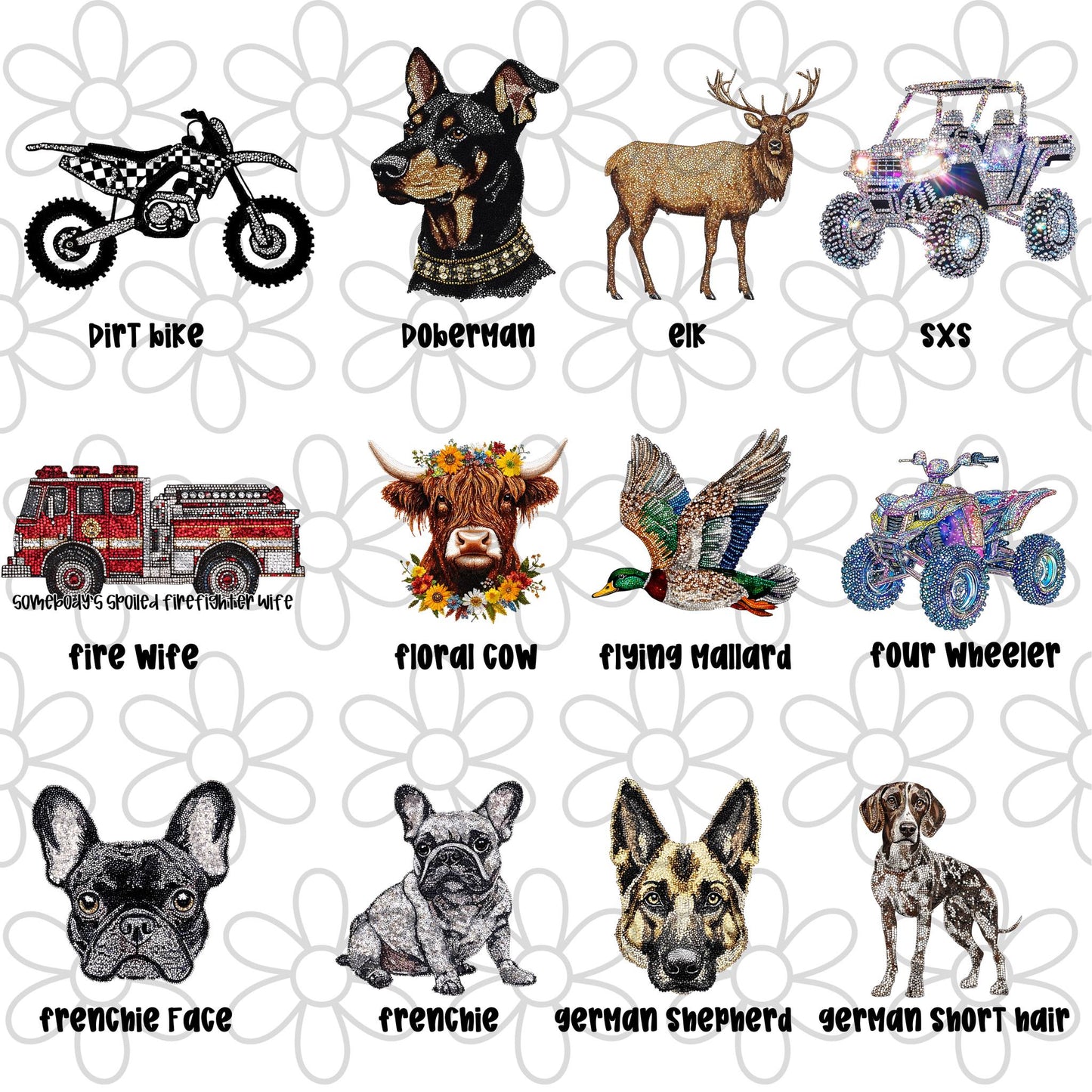 Faux Rhinestone Designs (MULTIPLE OPTIONS) DTF Transfer