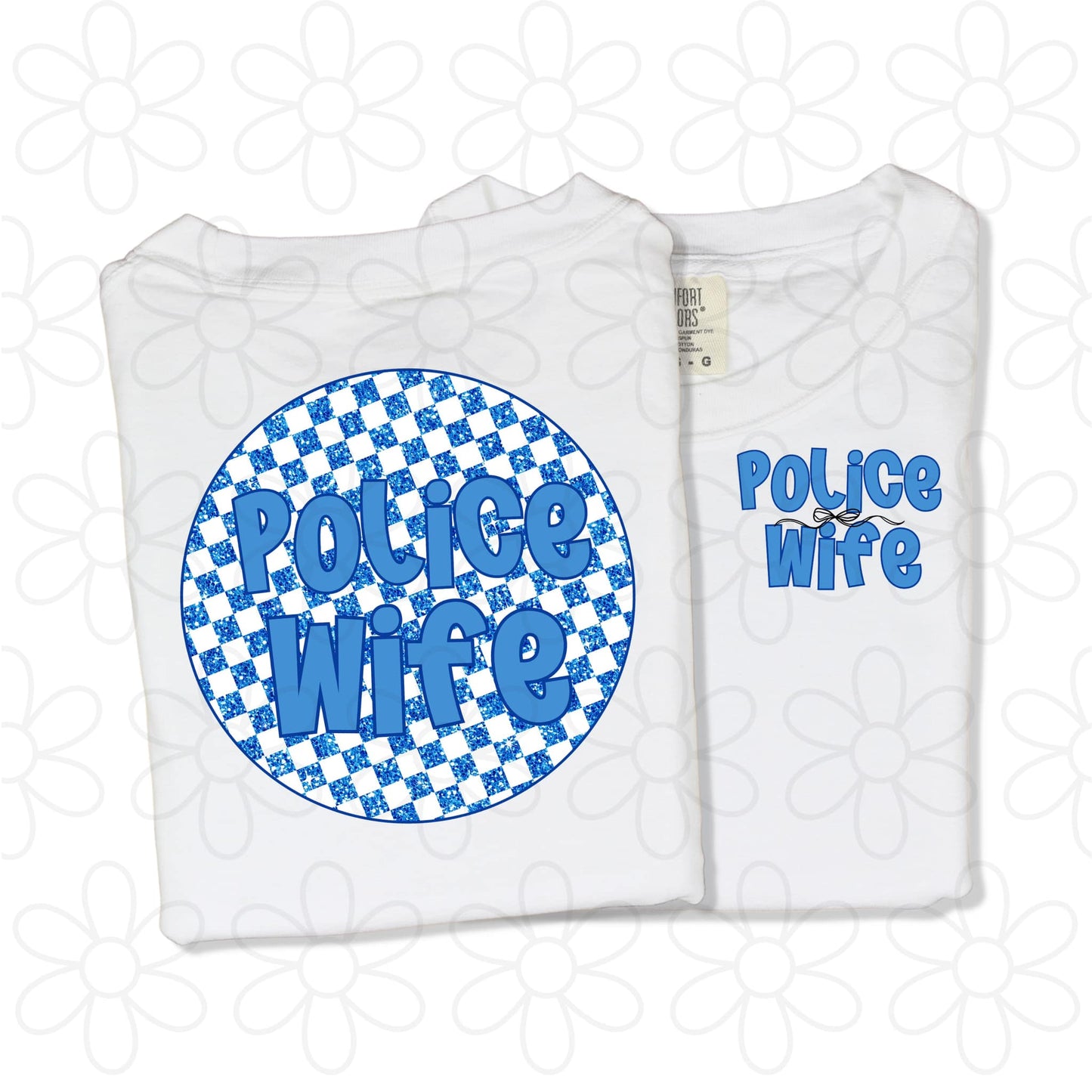Custom Glitter Checkered Circle Kids Completed Tee