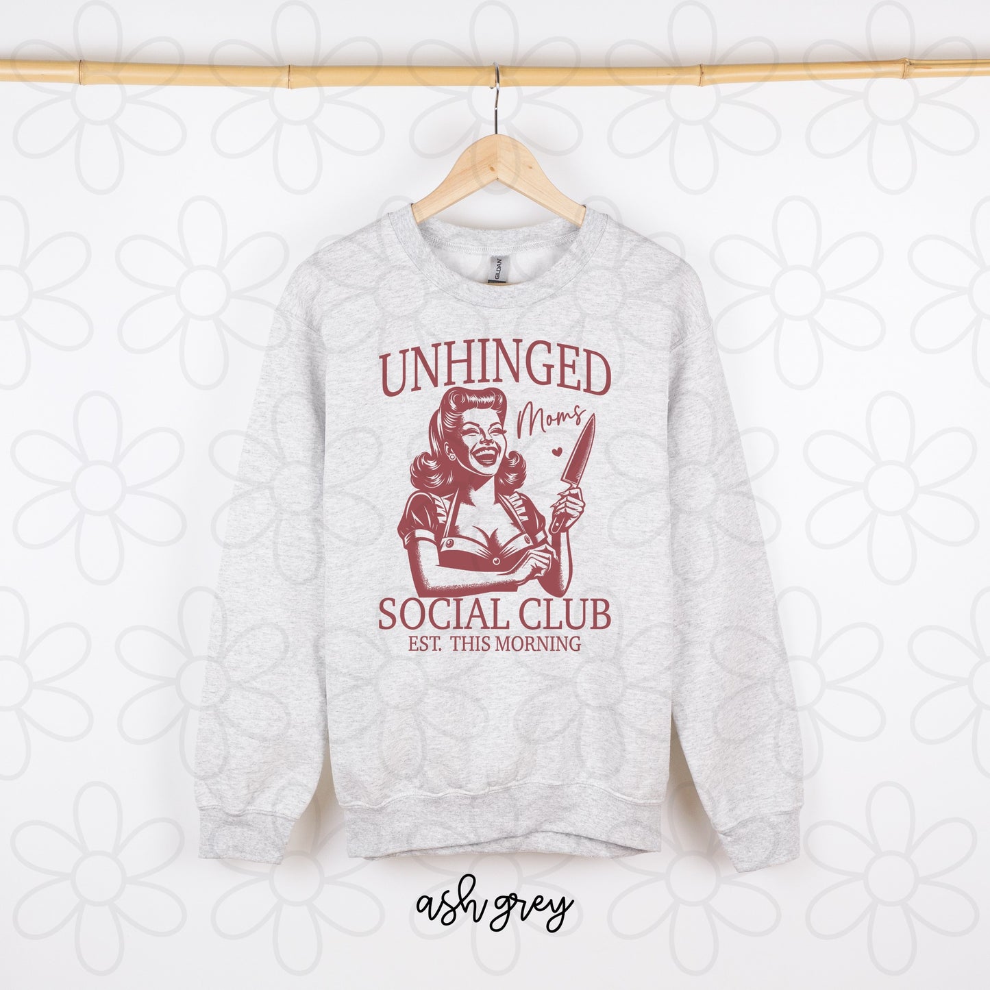 Unhinged Moms Social Club Completed Tee