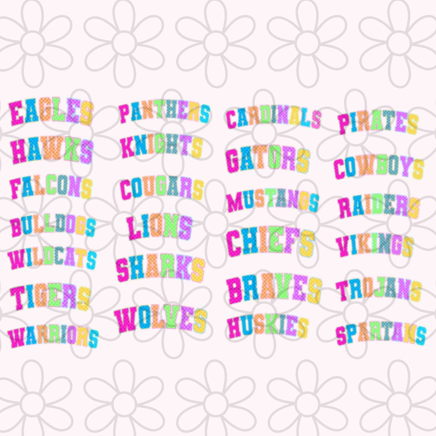 Colorful Checkered Sports Teams (Multiple Options) DTF Transfer