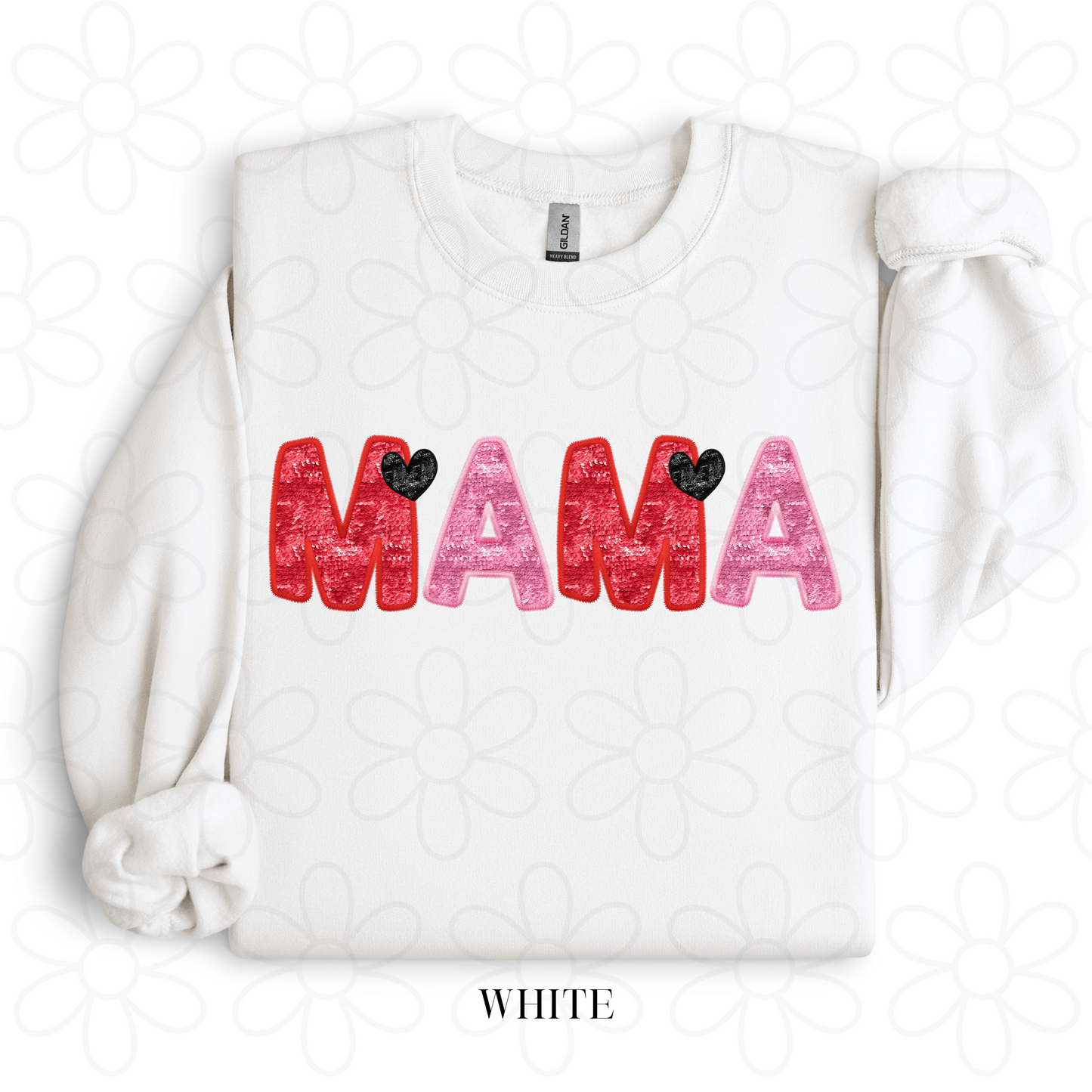Pink & Red MaMa Hearts Completed Tee