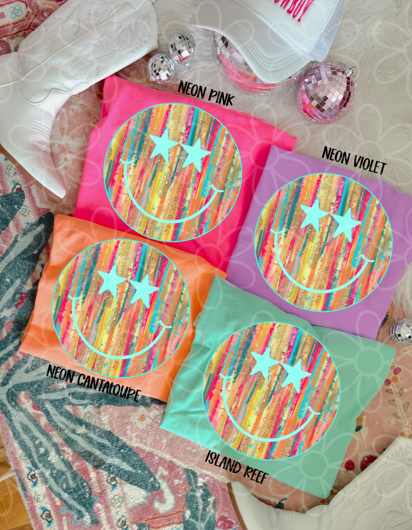 Multicolor Painted Smiley Kids Completed Tee