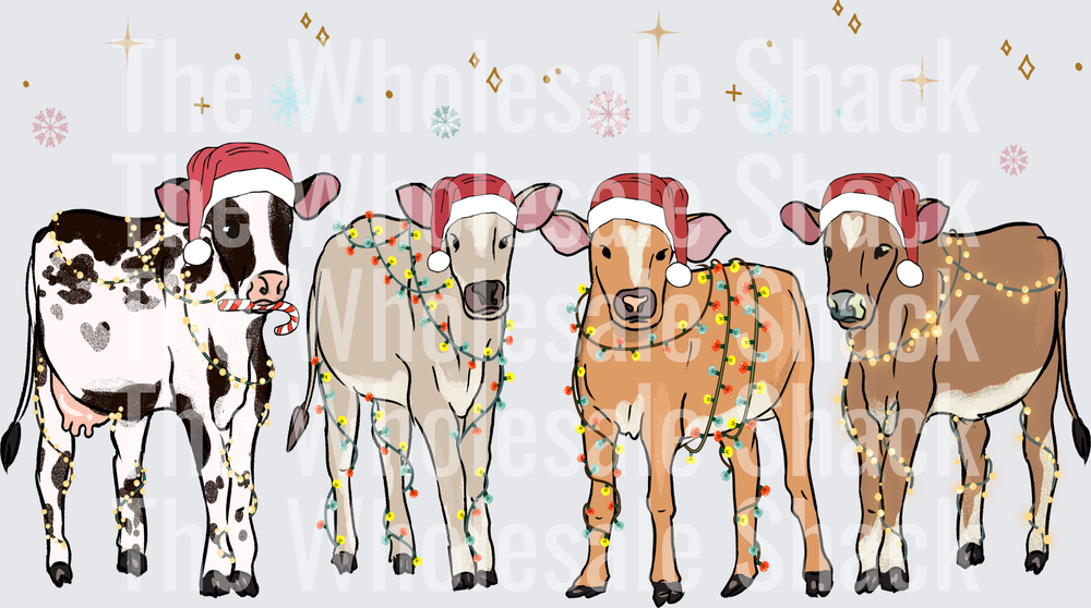 Christmas Cows DTF Transfers