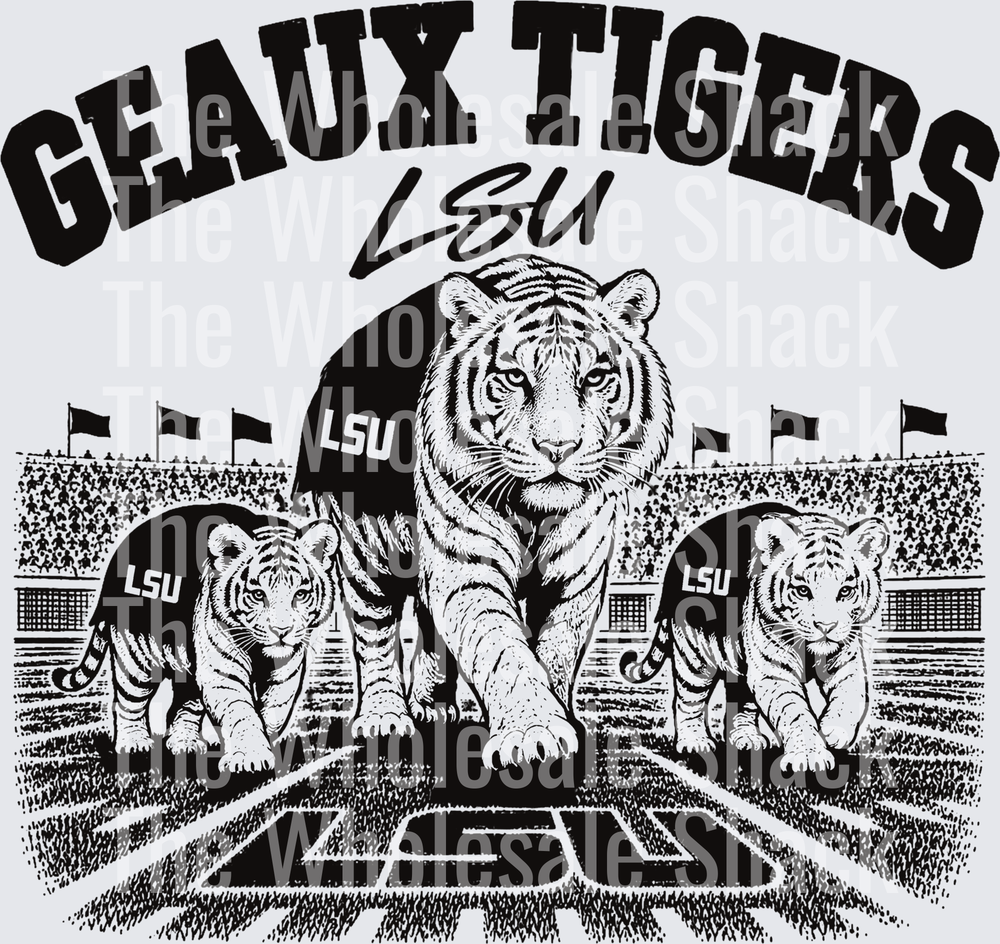 Black and white Tigers DTF Transfers