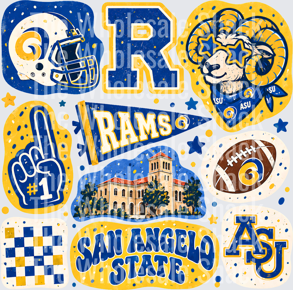 Colorful Rams DTF Transfers
