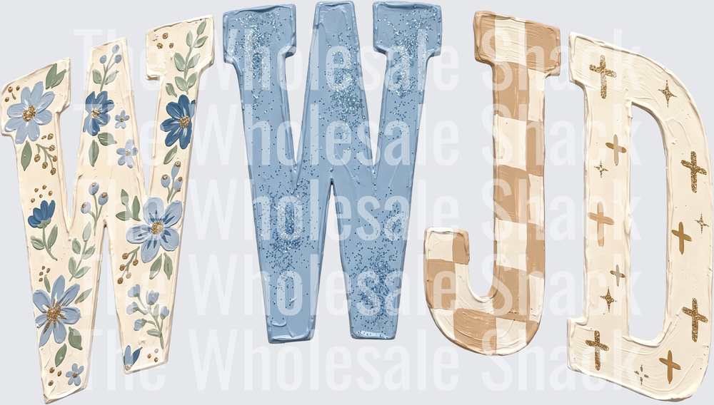 WWJD Blue Floral
