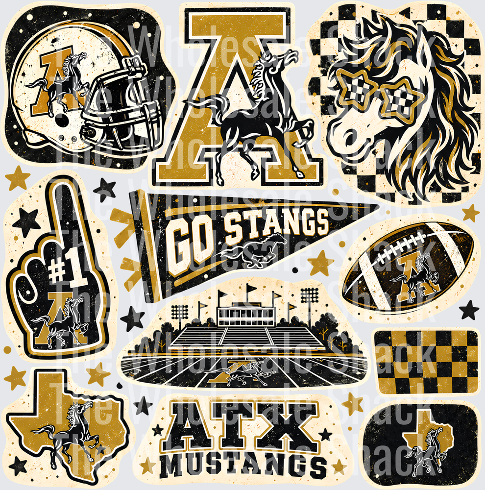 Colorful Mustangs DTF Transfers