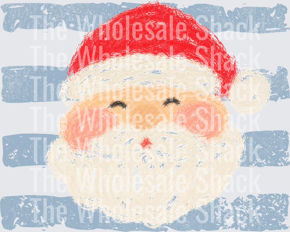 Santa- Blue Stripes Christmas