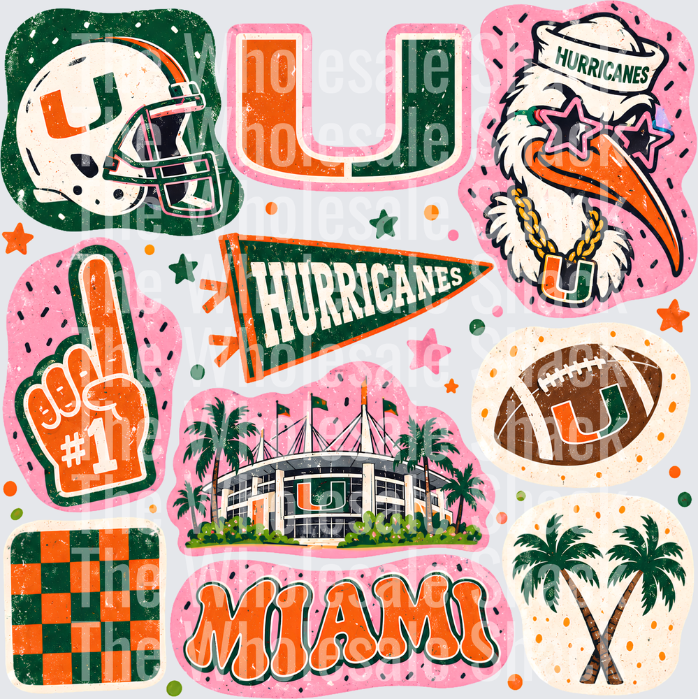 Colorful Hurricanes DTF Transfers