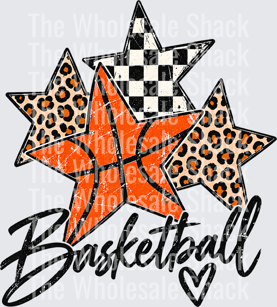 Basketball leopard Stars DTF Transfers