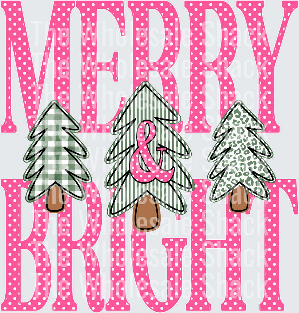 Merry and Bright Pink Polka Dot