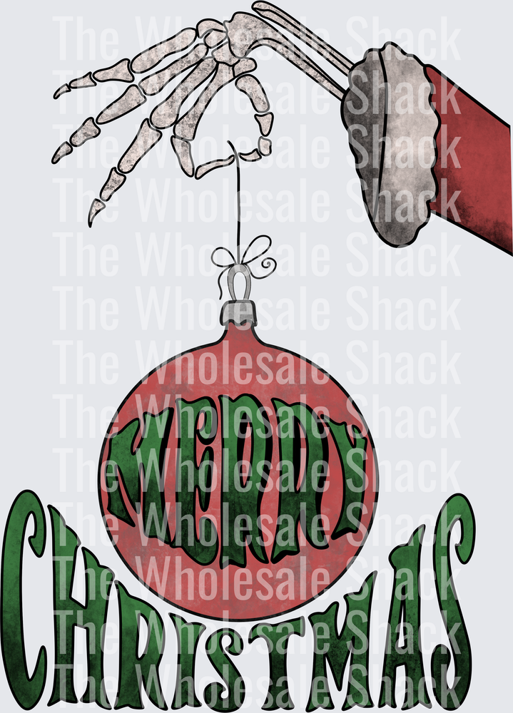 Merry Christmas Skelton DTF Transfer