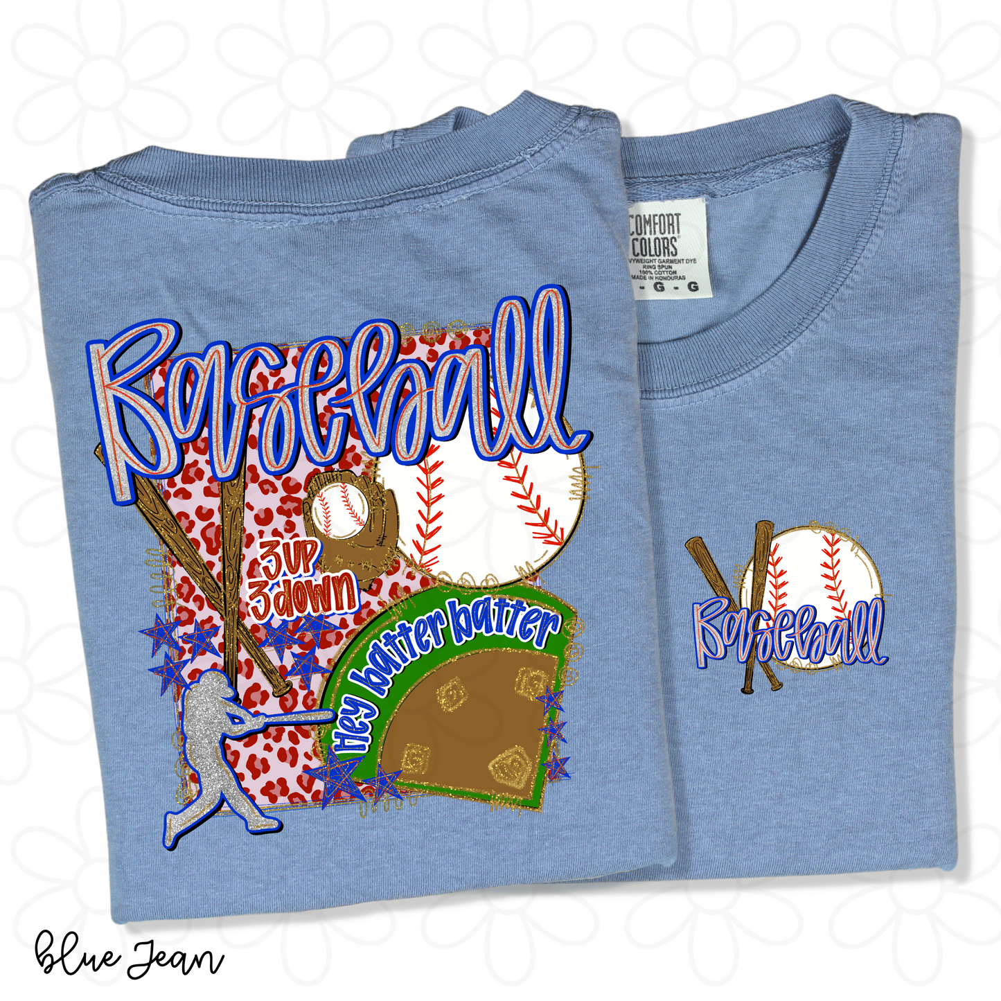 Leopard Gold Glitter Baseball Kids Completed Tee
