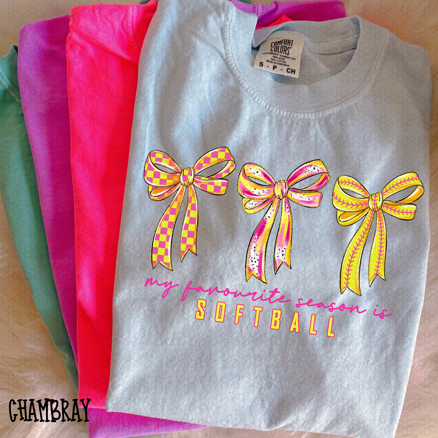 Coquette Bows Softball Is My Favorite Season Completed Tee