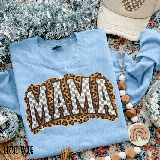 Leopard Checkered Mama DTF Transfer