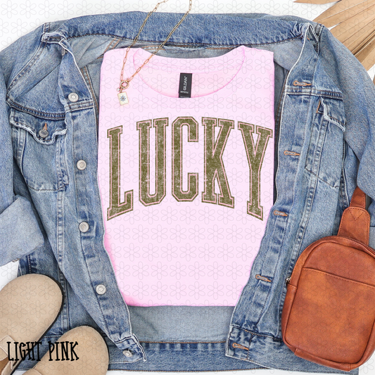Distressed Lucky Completed Tee