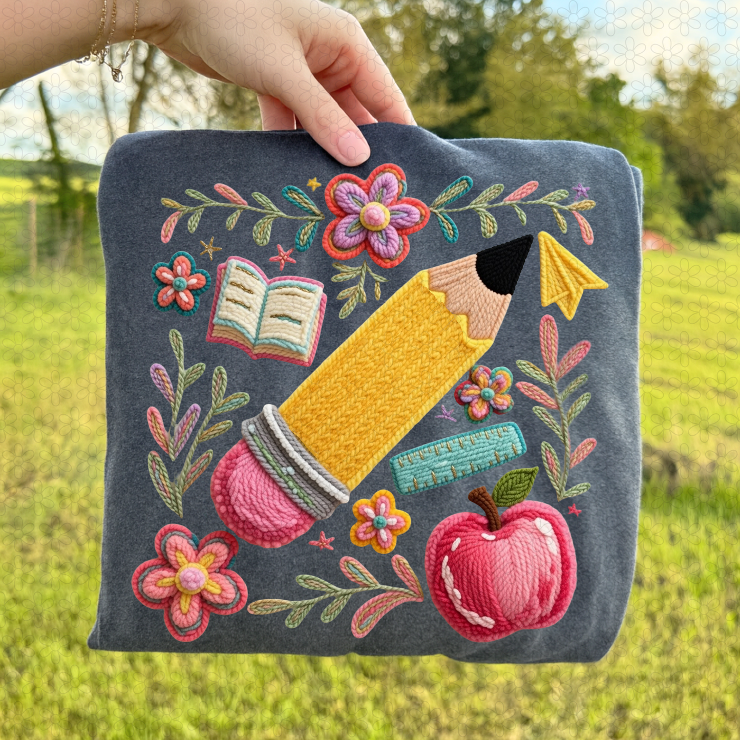 Faux Stitched Pencil DTF Transfer