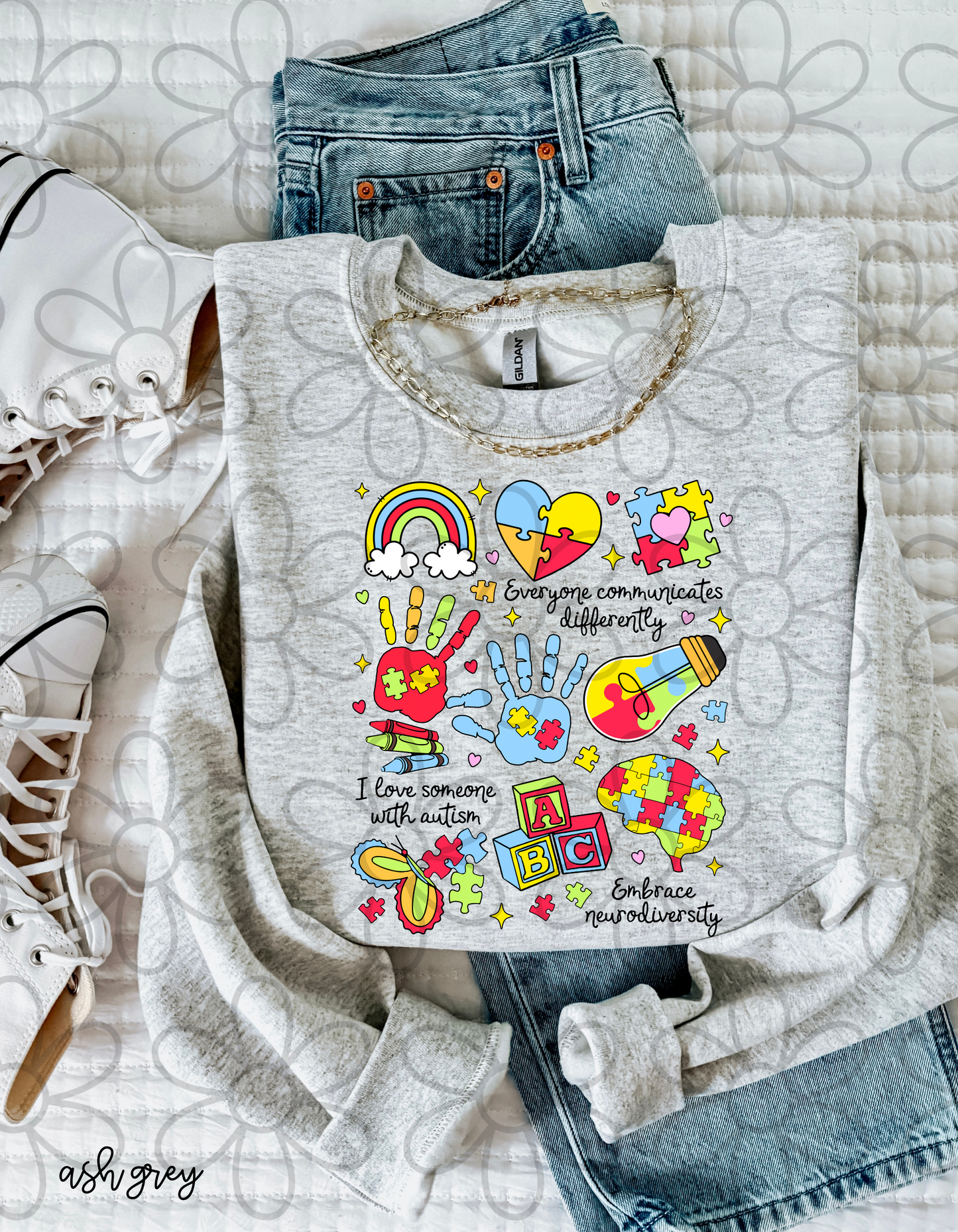 Autism Everyone Communicates Differently Completed Tee