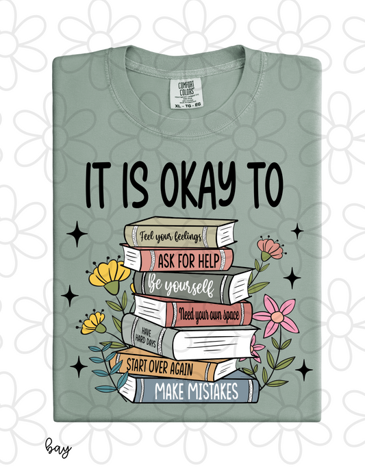Books It Is Okay To  DTF Transfer