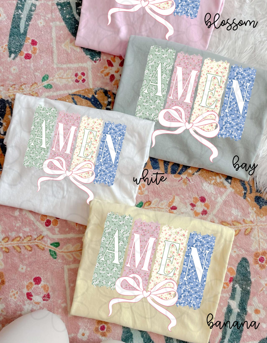 Pastel Vintage Floral Amen DTF Transfer