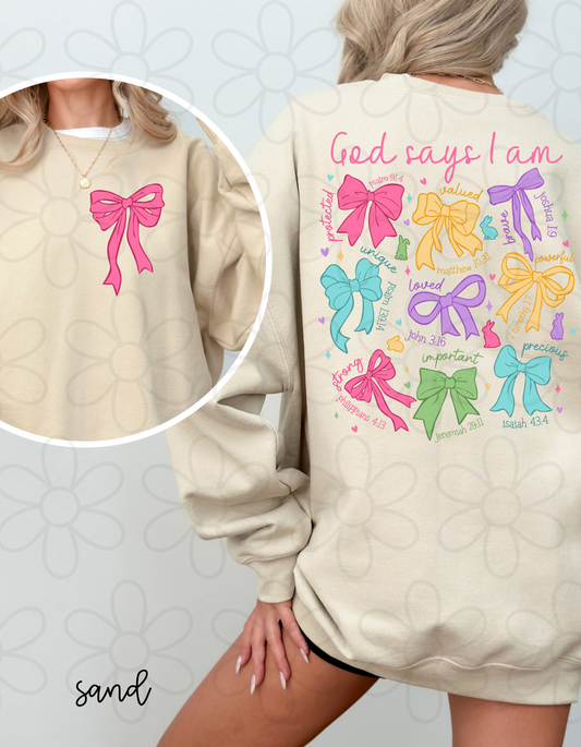 Easter Bow God Says I Am DTF Transfer