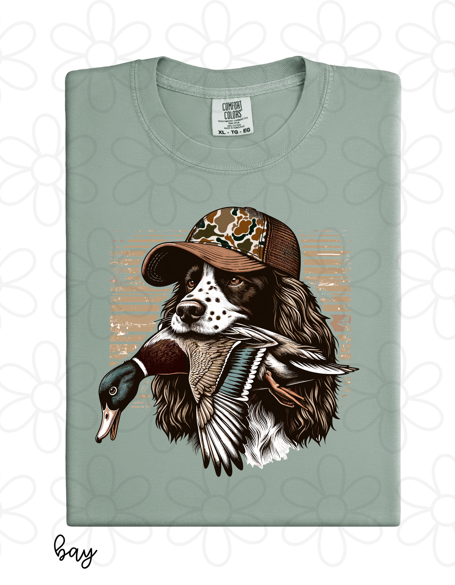 Spaniel Duck Hunting Dog Completed Tee