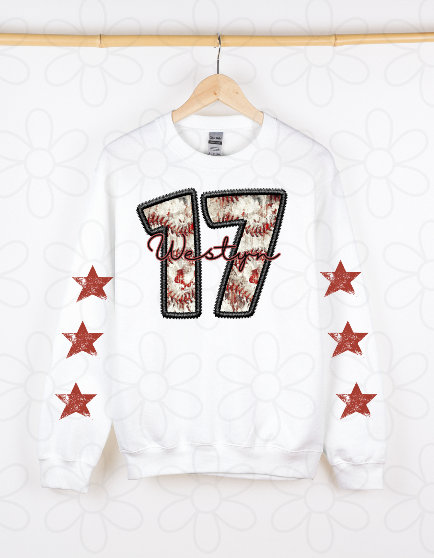 Baseball Custom Number With Name DTF Transfer