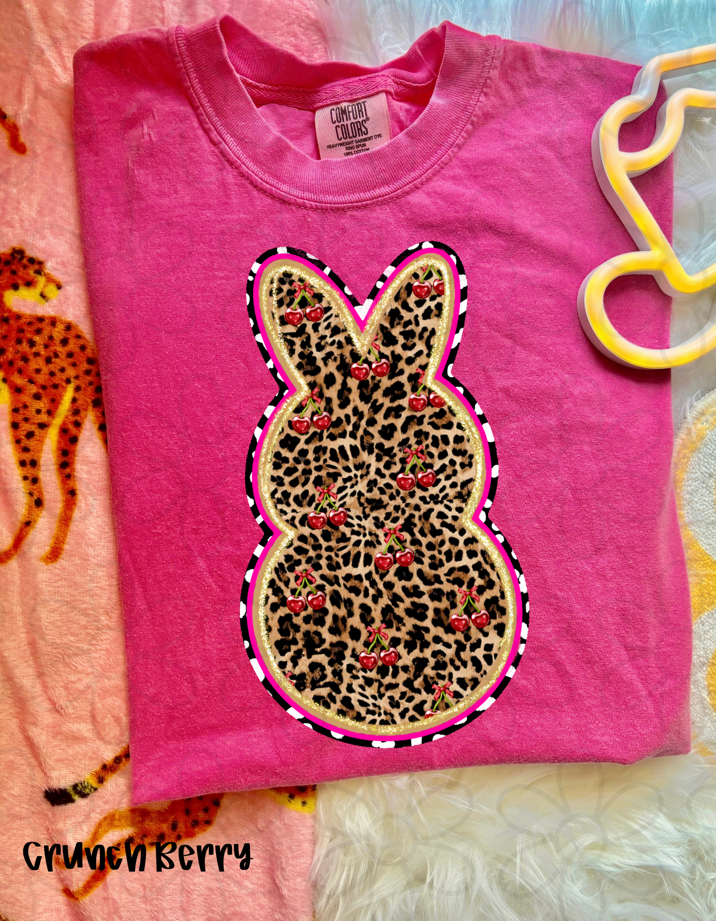 Leopard Cherries Bunny Kids Completed Tee