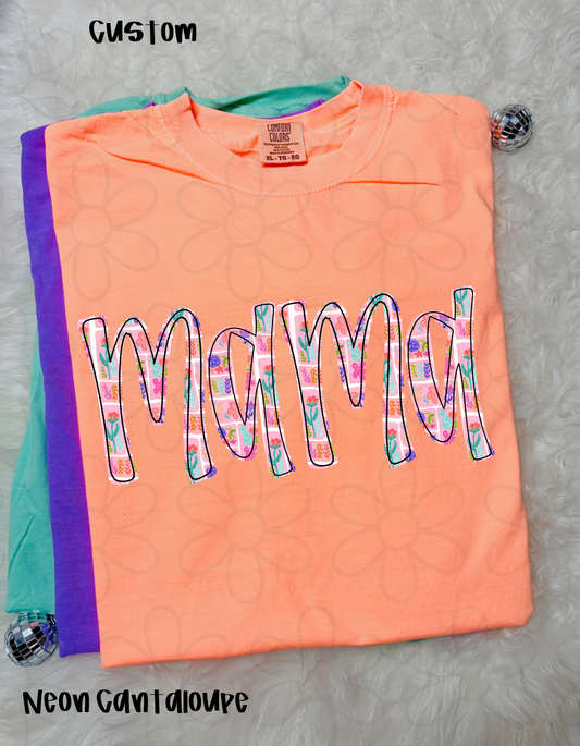Spring Flower Custom Names Kids Completed Tee