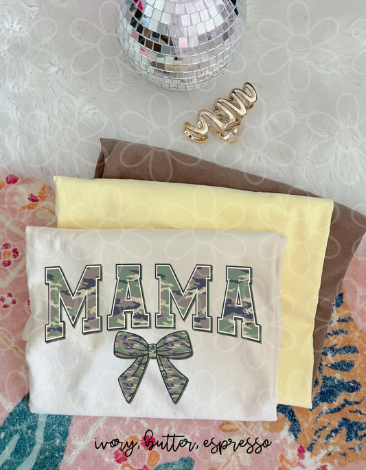 Camo Coquette Bow Mama  DTF Transfer