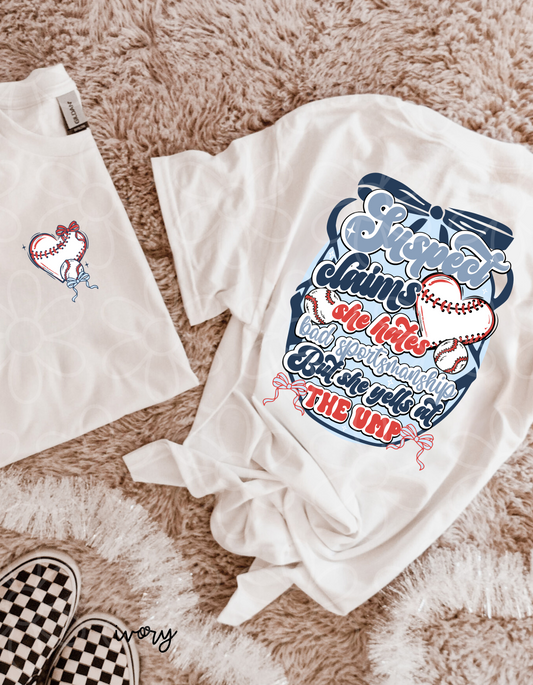 Suspect Claims She Hates Bad Sportsmanship But She Yells At The Ump Kids Completed Tee