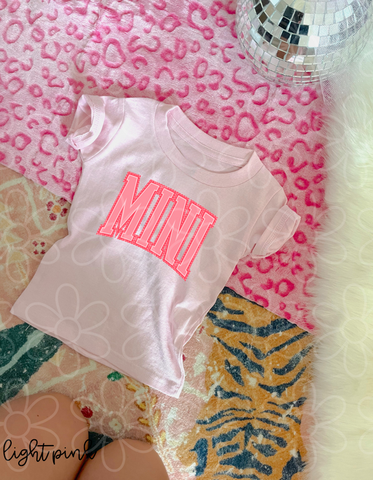 Pink Checkered Mini Kids Completed Tee