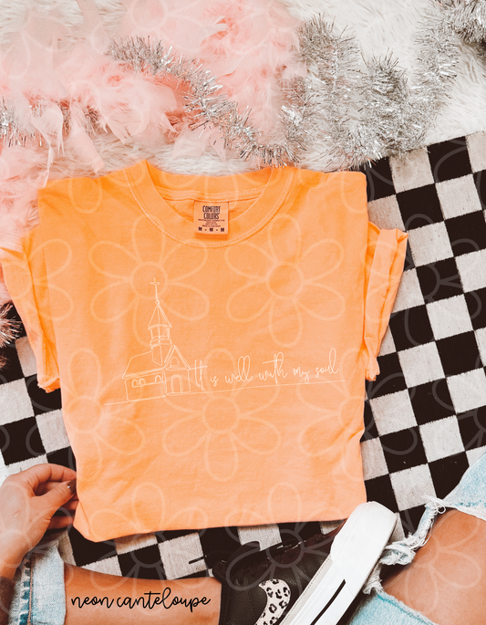 Church It Is Well With My Soul White Kids Completed Tee
