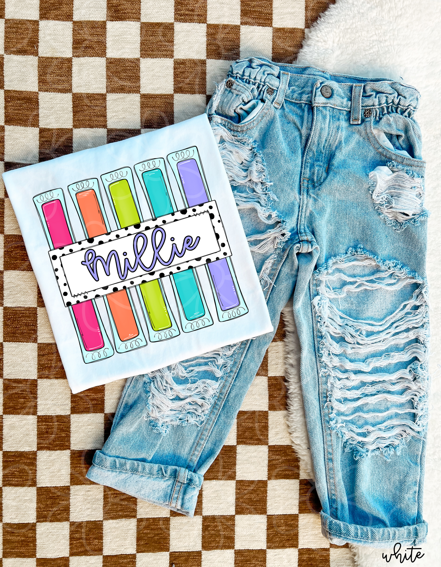 Custom Girl Popsicle Kids Completed Tee