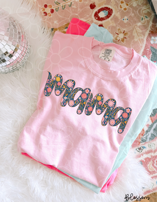 Pink & Yellow Floral Mama DTF Transfer
