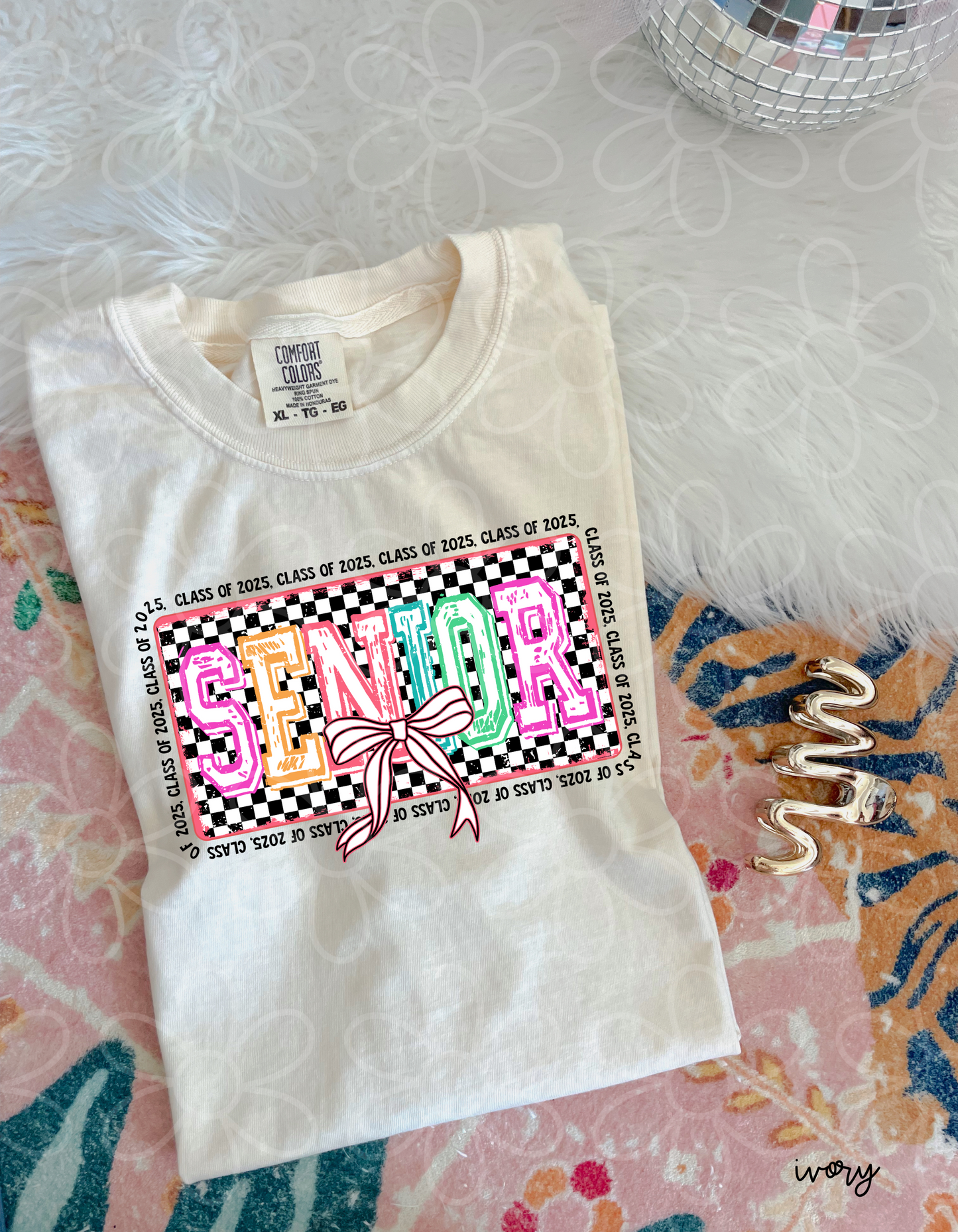 Checkered Coquette Senior Completed Tee