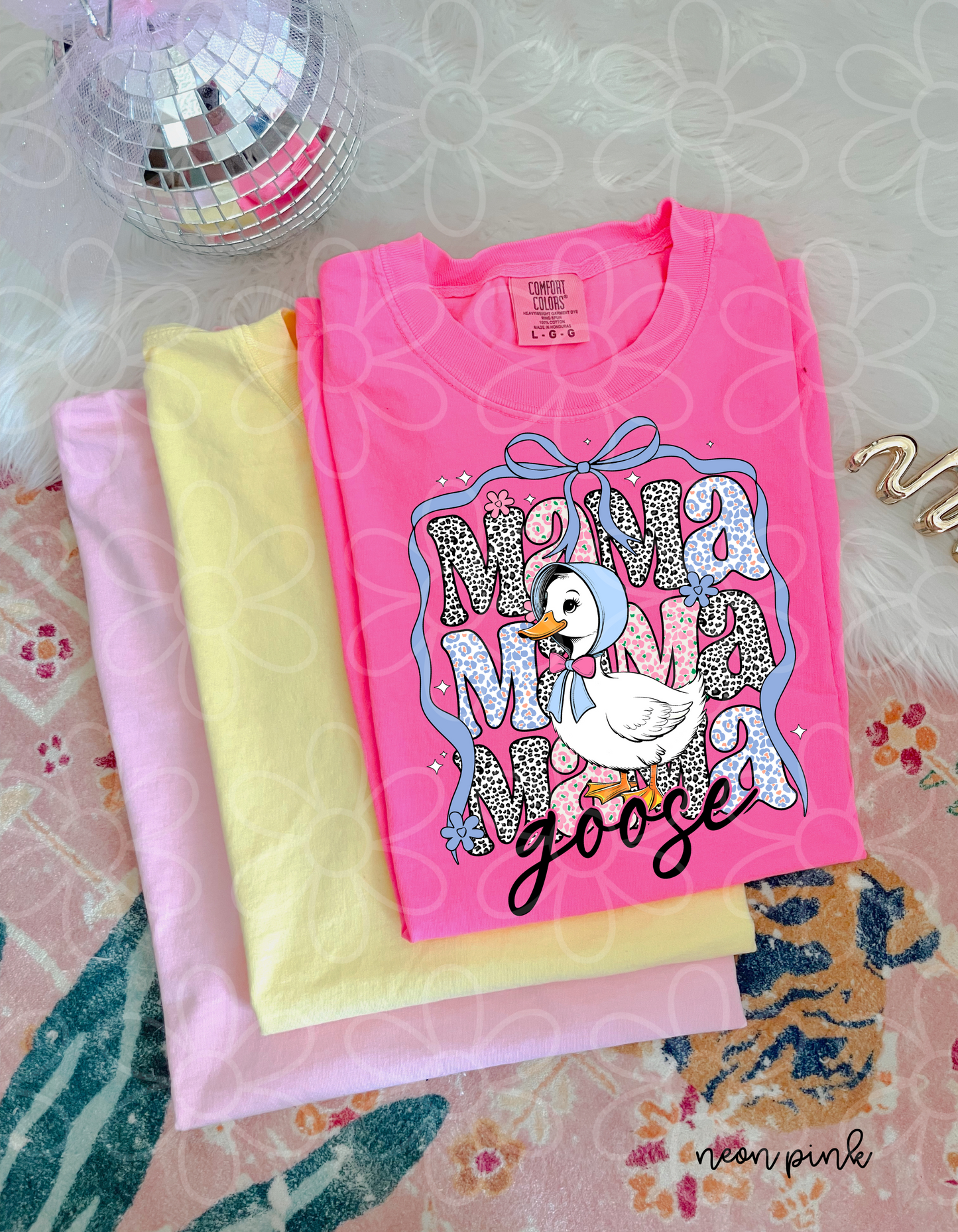 Leopard Flower Mama Goose Completed Tee