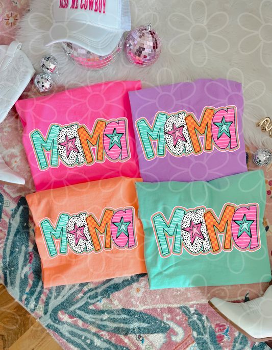 Neon Preppy Alpha Mama DTF Transfer