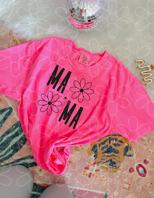 Black Flower Mama Completed Tee