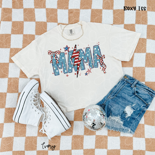 Star Mama Stripe Bolt Completed Tee