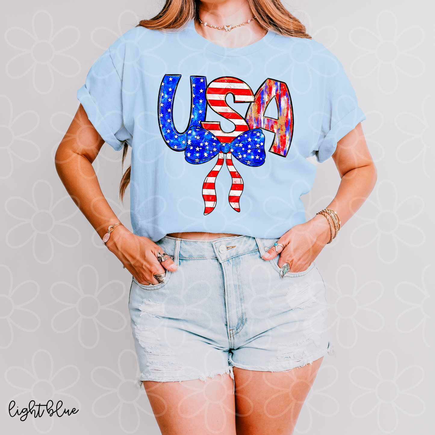 Stars Stripes Brushstroke USA Kids Completed Tee