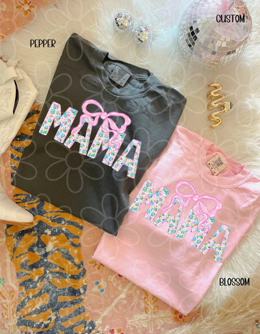 Custom Painted Bow Floral Names  DTF Transfer