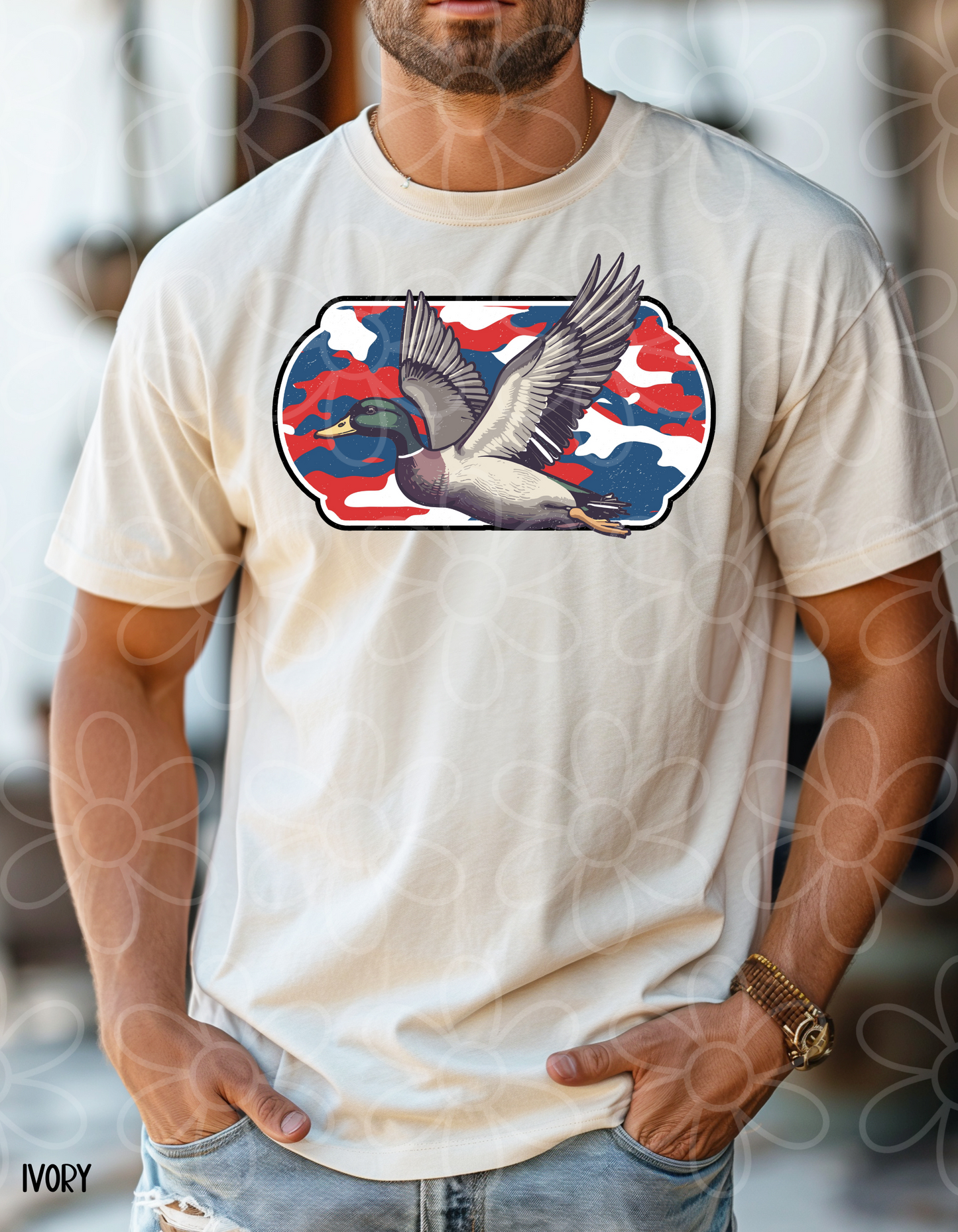 RWB Camo Duck DTF Transfer
