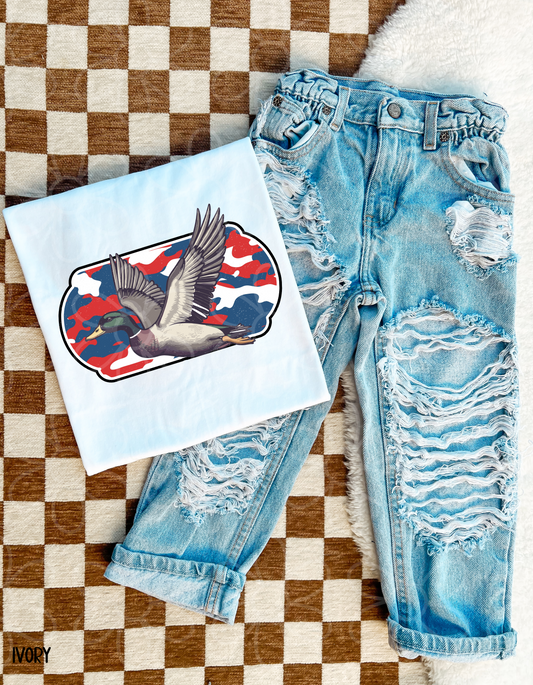 RWB Camo Duck Kids Completed Tee