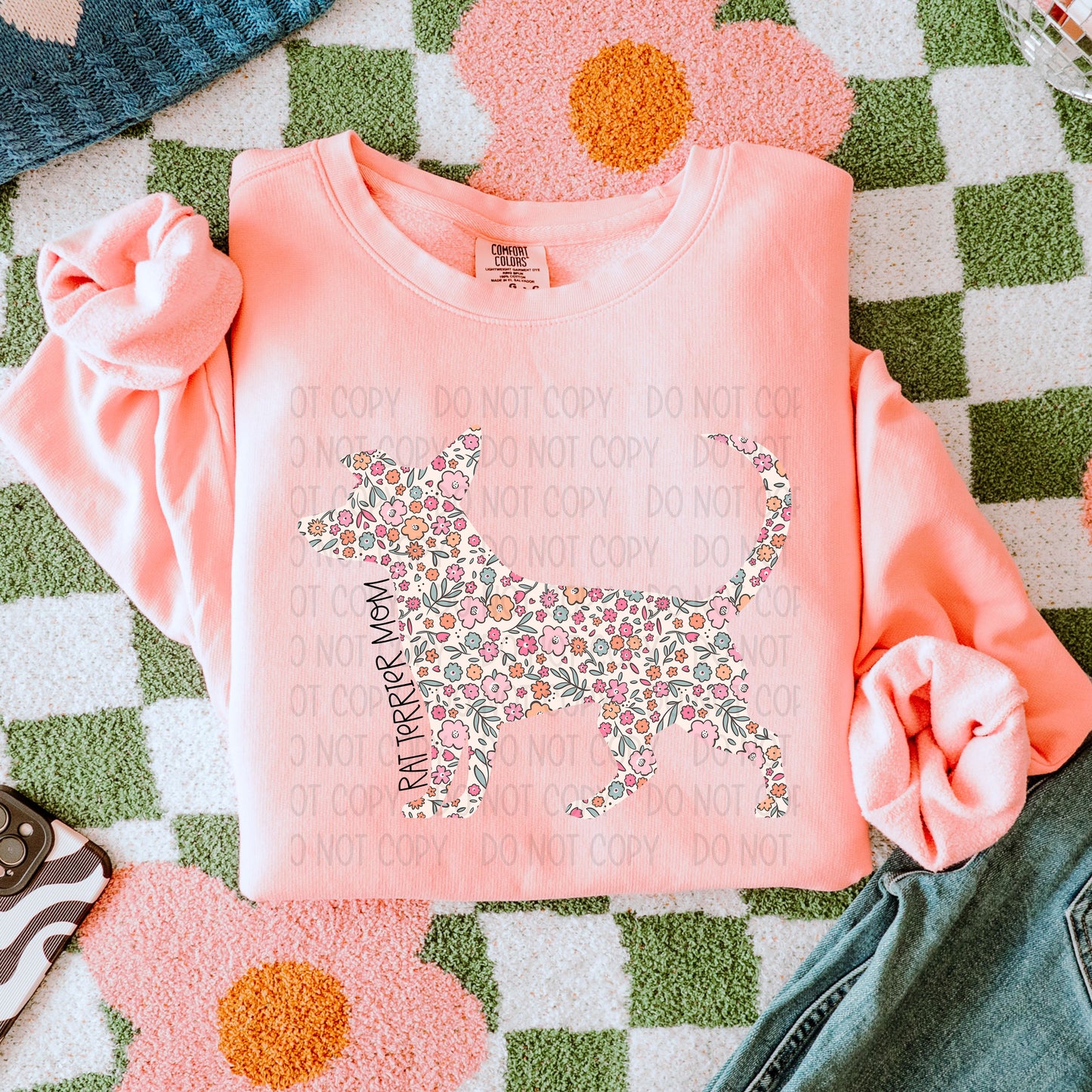 Dog Floral  ( Multiple Options NO CUSTOMS )DTF Transfer