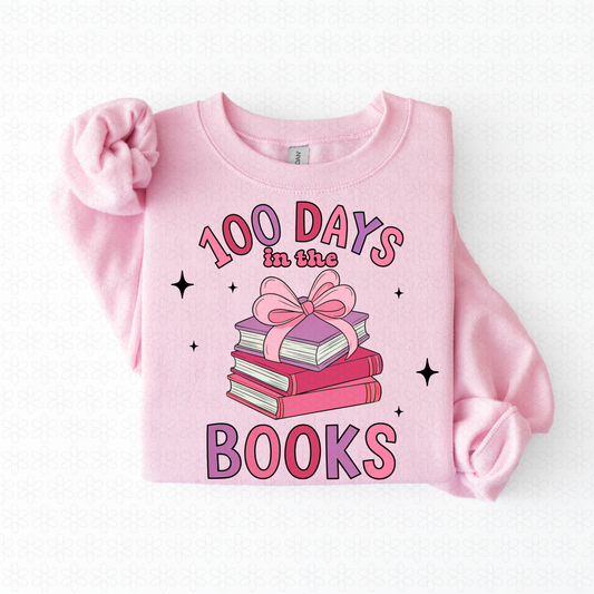 100 Days In The Books Pink Purple Kids Completed Tee