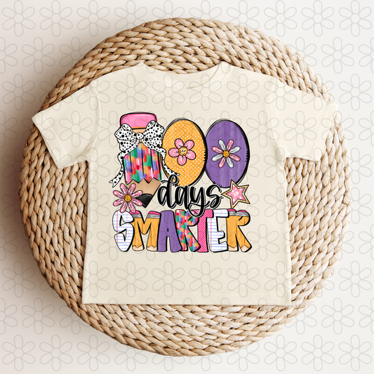 100 Days Smarter Speckle Bow Completed Tee