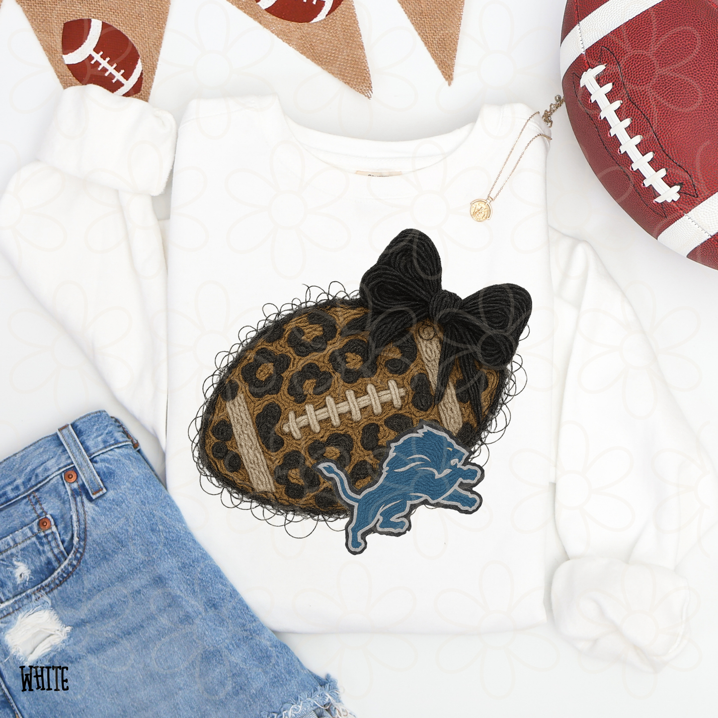 Leopard Faux Football Teams (Multiple Options) Completed Tee