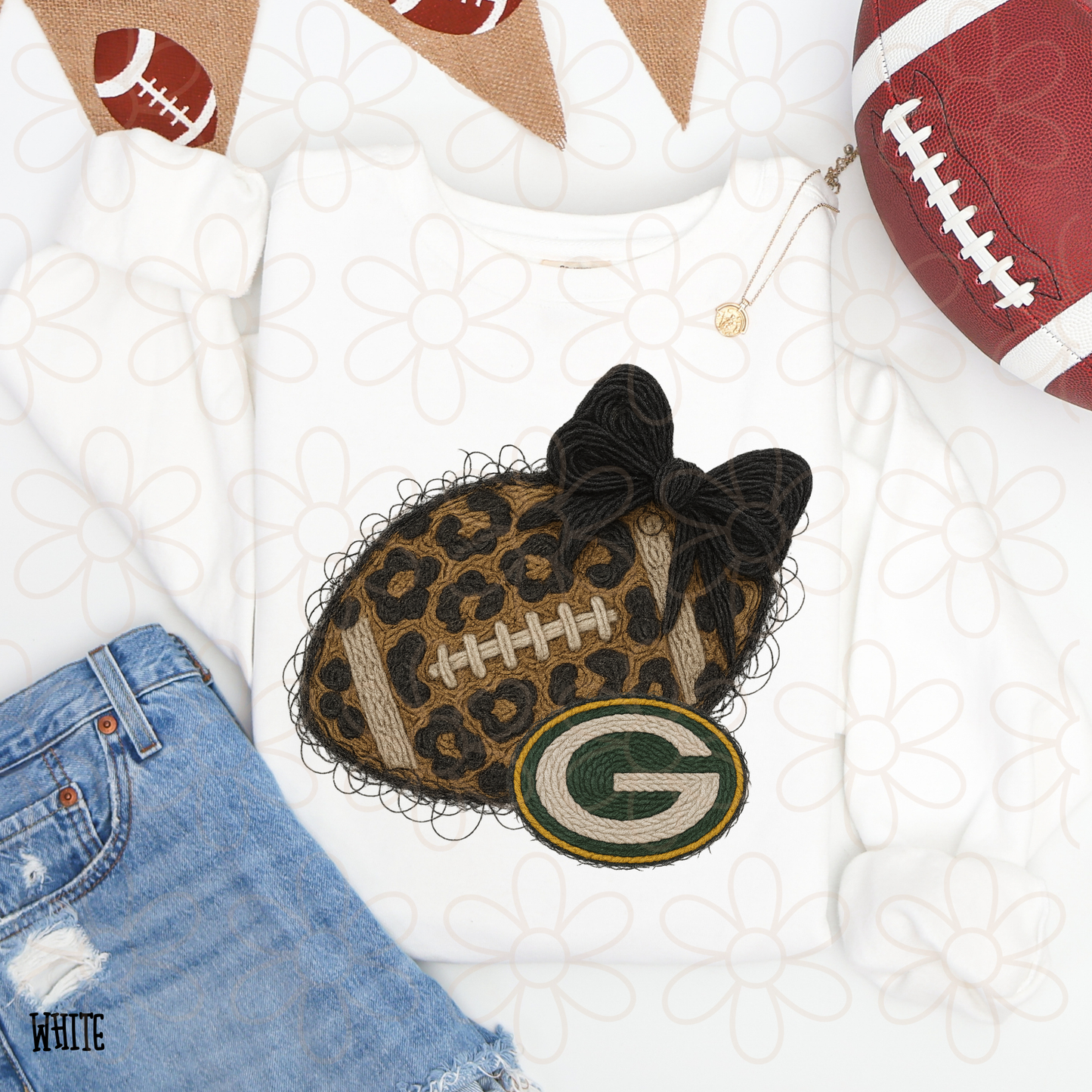 Leopard Faux Football Teams (Multiple Options) Completed Tee