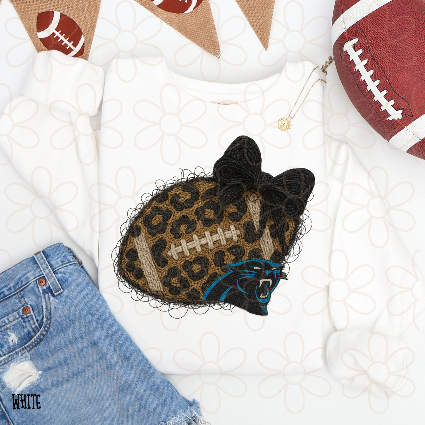 Leopard Faux Football Teams (Multiple Options) Completed Tee